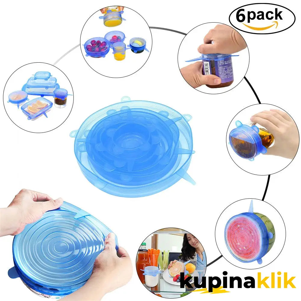Silikonski Poklopci – Prilagodljivi Višekratni i Izdržljivi (1 + 1 Gratis) 12 Komada