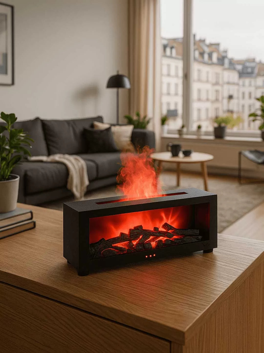 Aroma difuzer u obliku kamina sa imitacijom plamena + GRATIS set aroma ulja