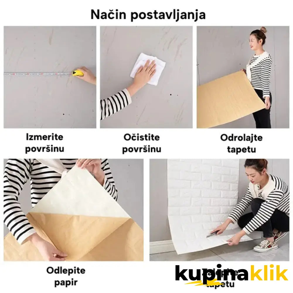3D tapete od cigle (70×77cm) – 5 Komada