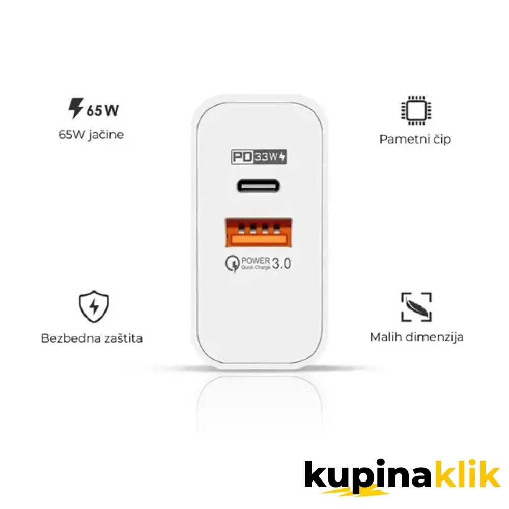65W brzi USB-C/Type-C punjač - USB-C/Type-C adapter