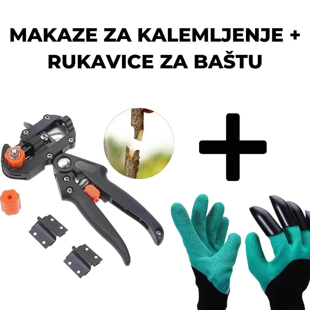 Makaze za kalemljenje i orezivanje + Baštenske rukavice