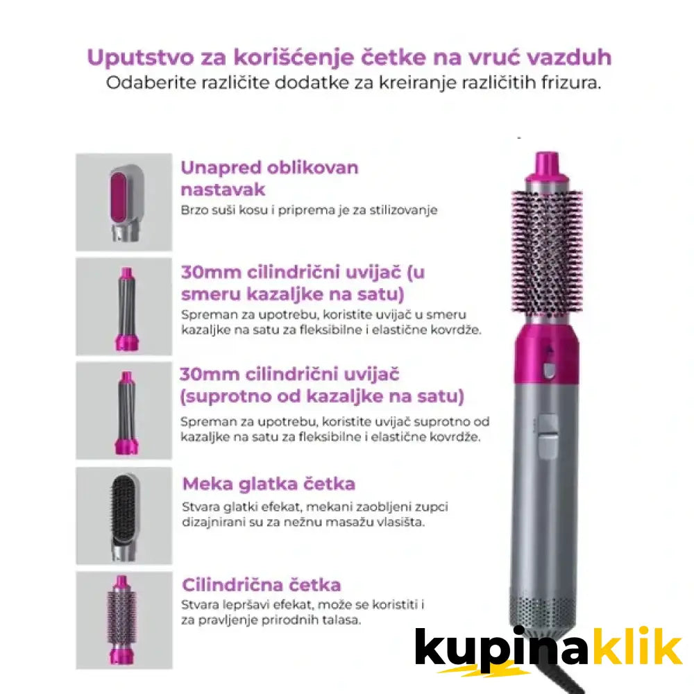 Air Styler - 5u1 Stajler sa nastavcima za oblikovanje kose