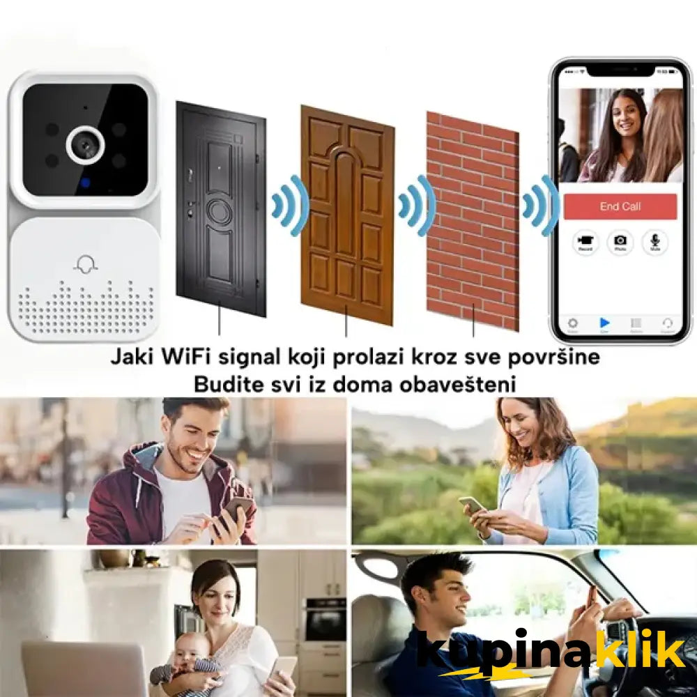 Bežično zvono sa kamerom (WiFi) za vrata