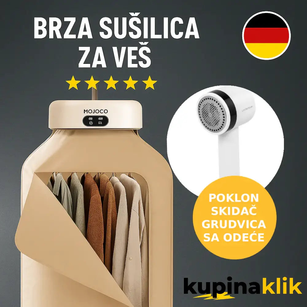 Brza sušilica - 20 minuta + SKIDAČ GRUDVICA SA ODEĆE