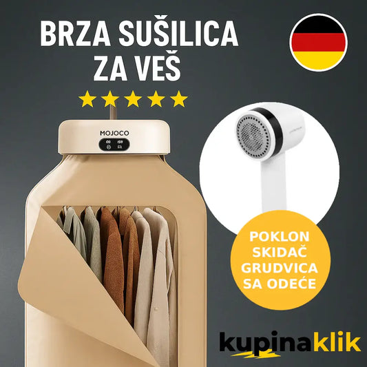 Brza sušilica - 20 minuta + SKIDAČ GRUDVICA SA ODEĆE