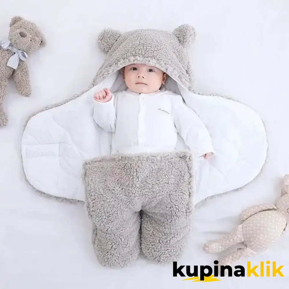 Ćebe i vreća za spavanje za bebe do 9 meseci - 2u1 ćebe za bebe Siva