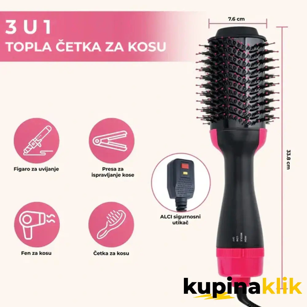 Četka za sušenje i oblikovanje kose 3u1