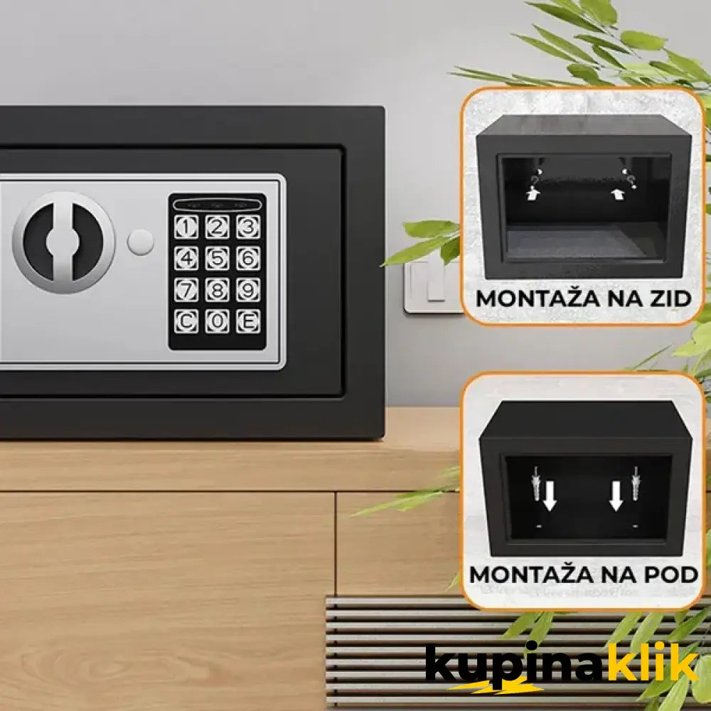 Digitalni sigurnosni sef sa 2 ključa i šifrom
