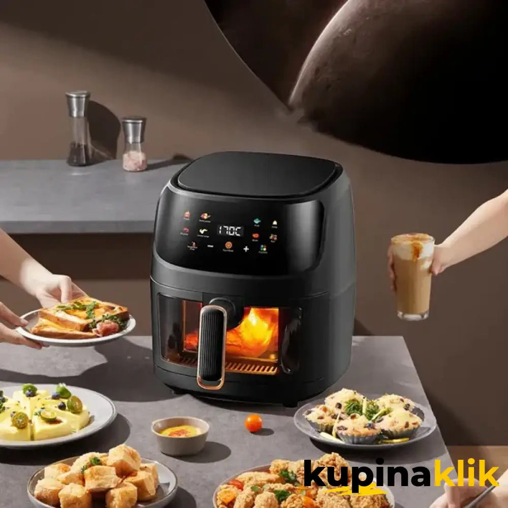 Friteza na vruć vazduh - Air Fryer - Silver Crest S-18 8L + 50 papira za pečenje