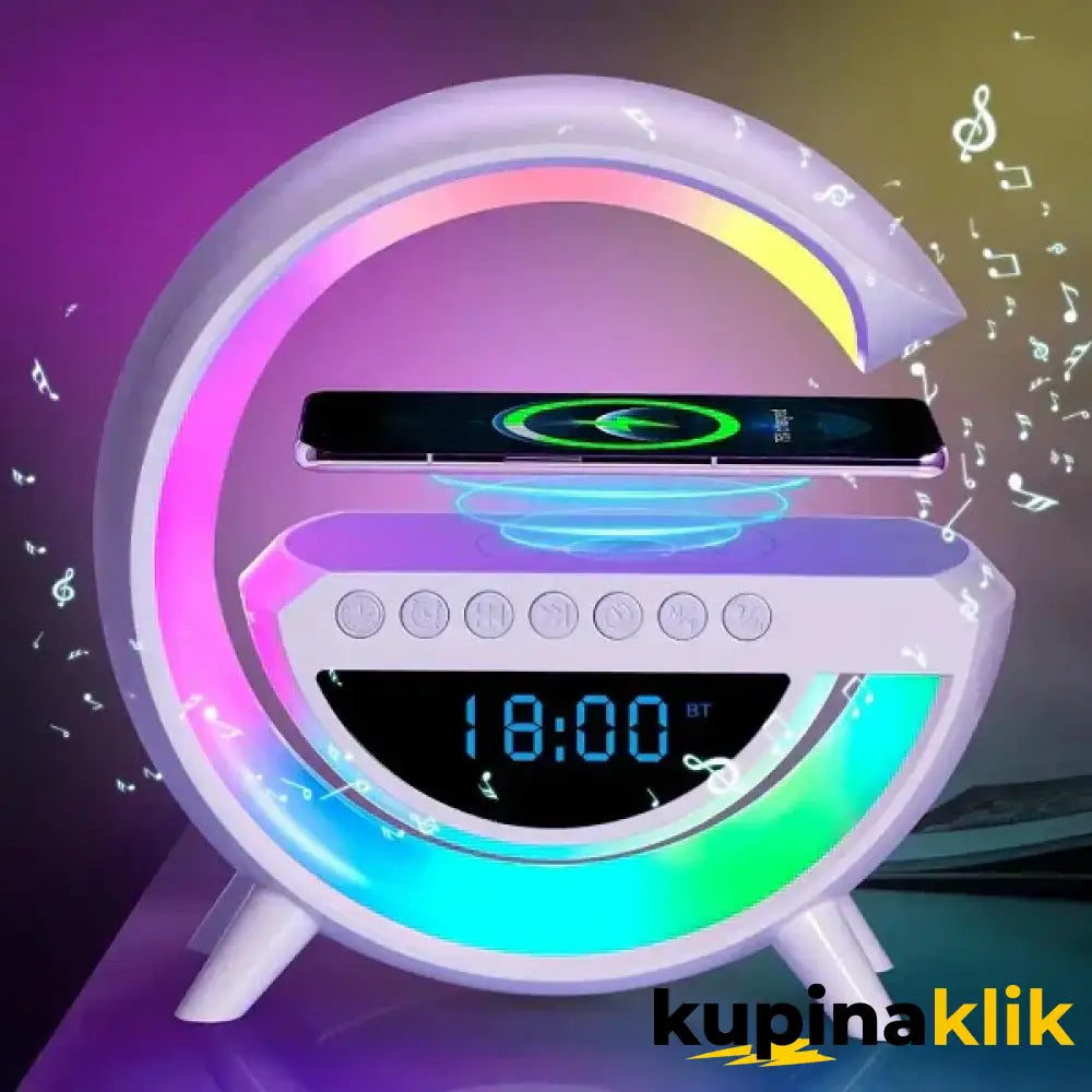 G LED lampa - Punjač zvučnik lampa i sat