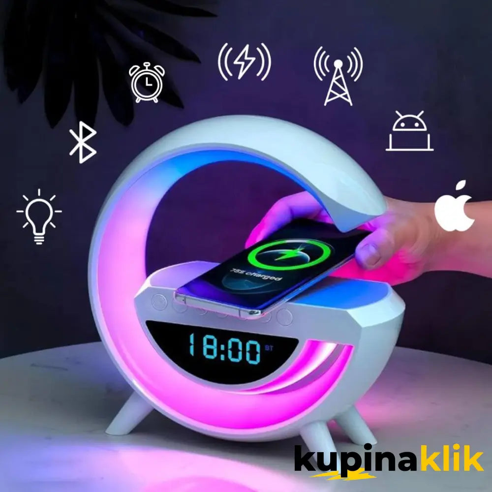 G LED lampa - Punjač zvučnik lampa i sat