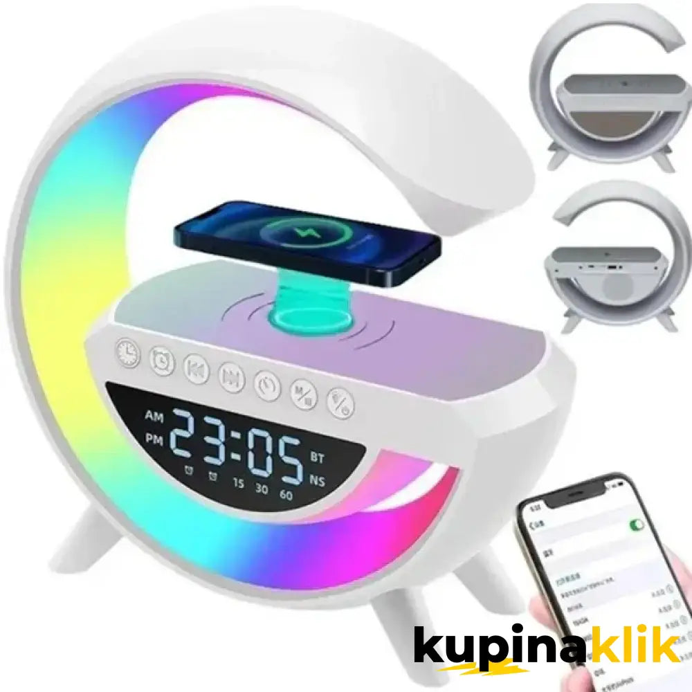 G LED lampa - Punjač zvučnik lampa i sat