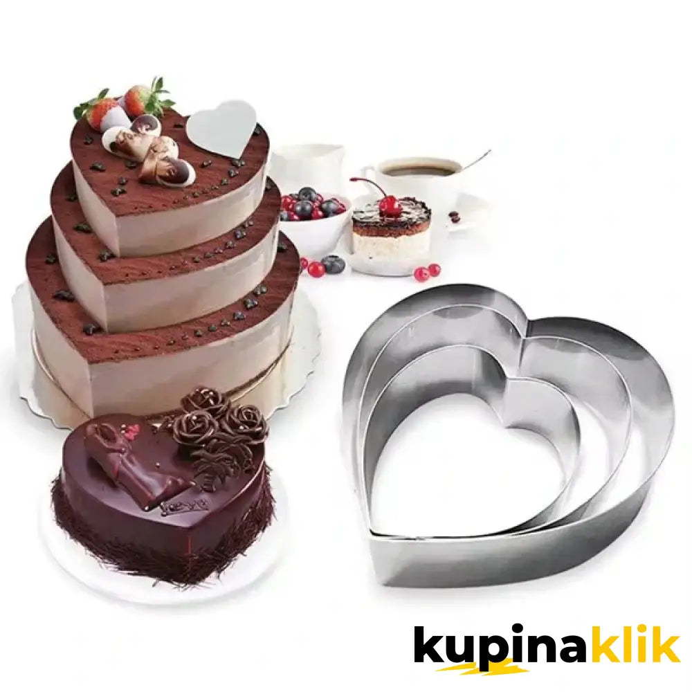 Kalup za torte i kolače u obliku srca - 3 veličine