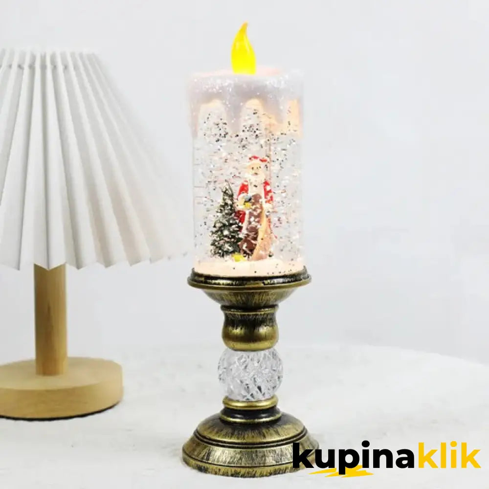 Novogodišnja lampa sveća sa Deda Mrazom - Praznična lampa