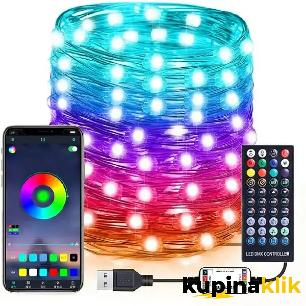 Pametne LED Bluetooth sijalice za jelku 10m