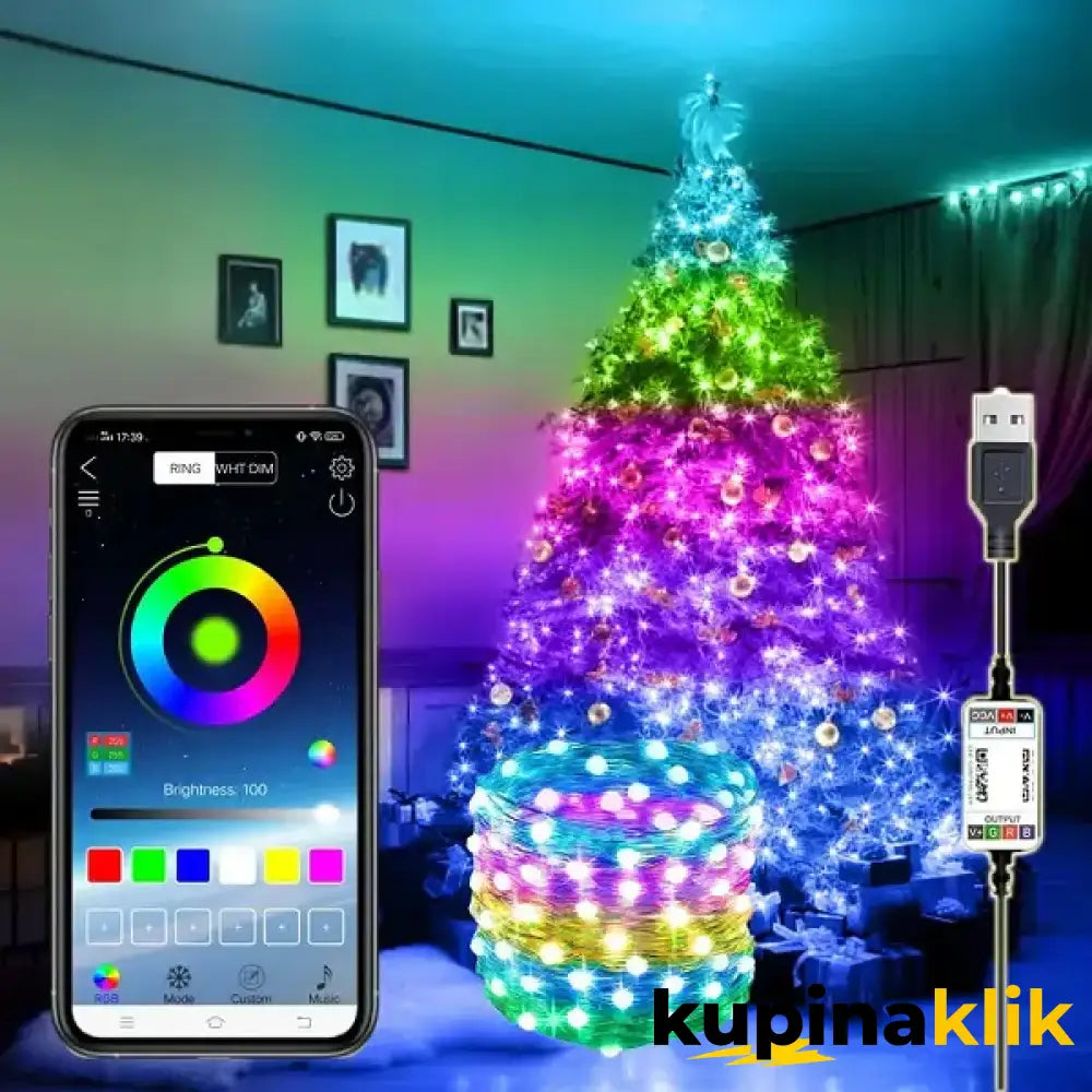 Pametne LED Bluetooth sijalice za jelku 10m