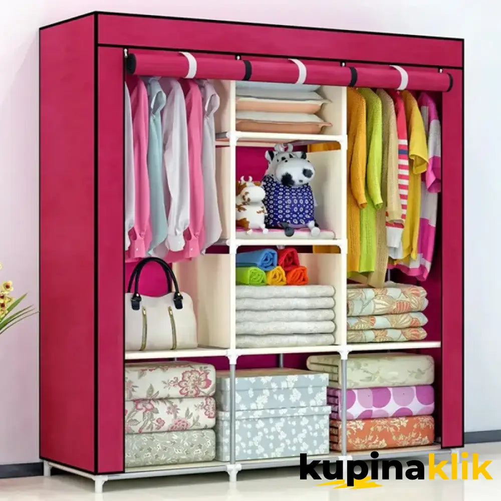 Platneni ormar za garderobu 130x45x175 cm Bordo