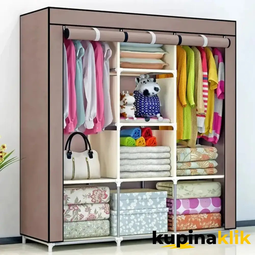 Platneni ormar za garderobu 130x45x175 cm Braon