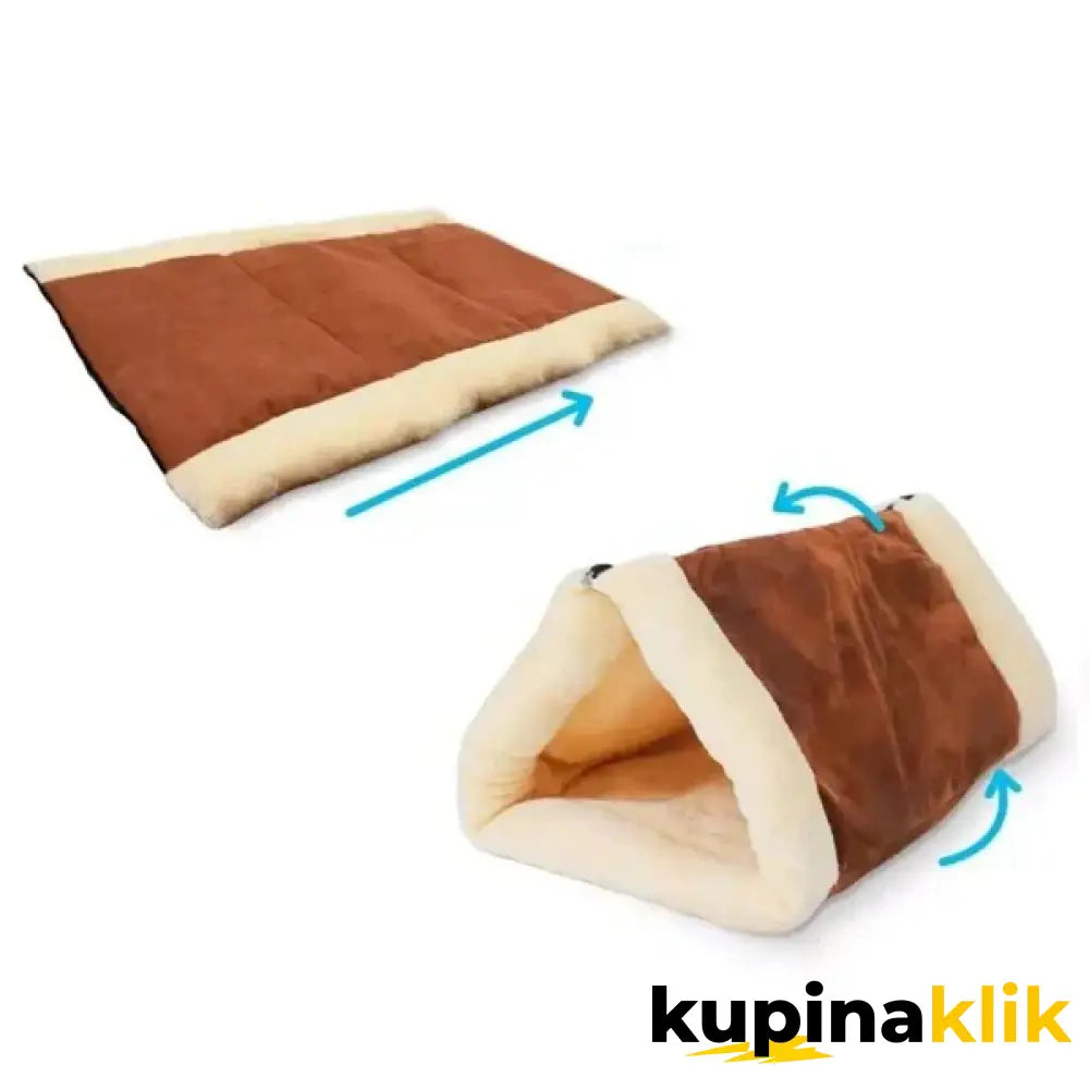 Plišani krevet i kućica za mačke