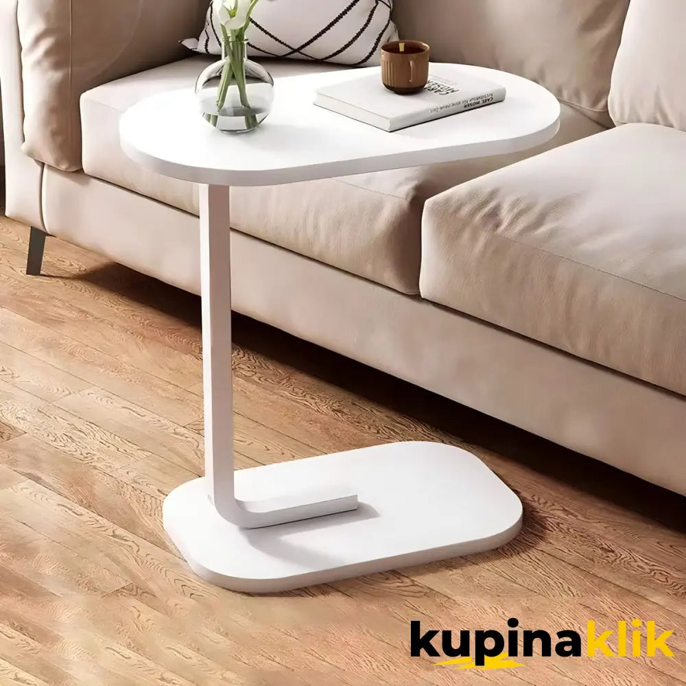 Praktičan bočni stoćić za dnevnu i spavaću sobu Beli decor