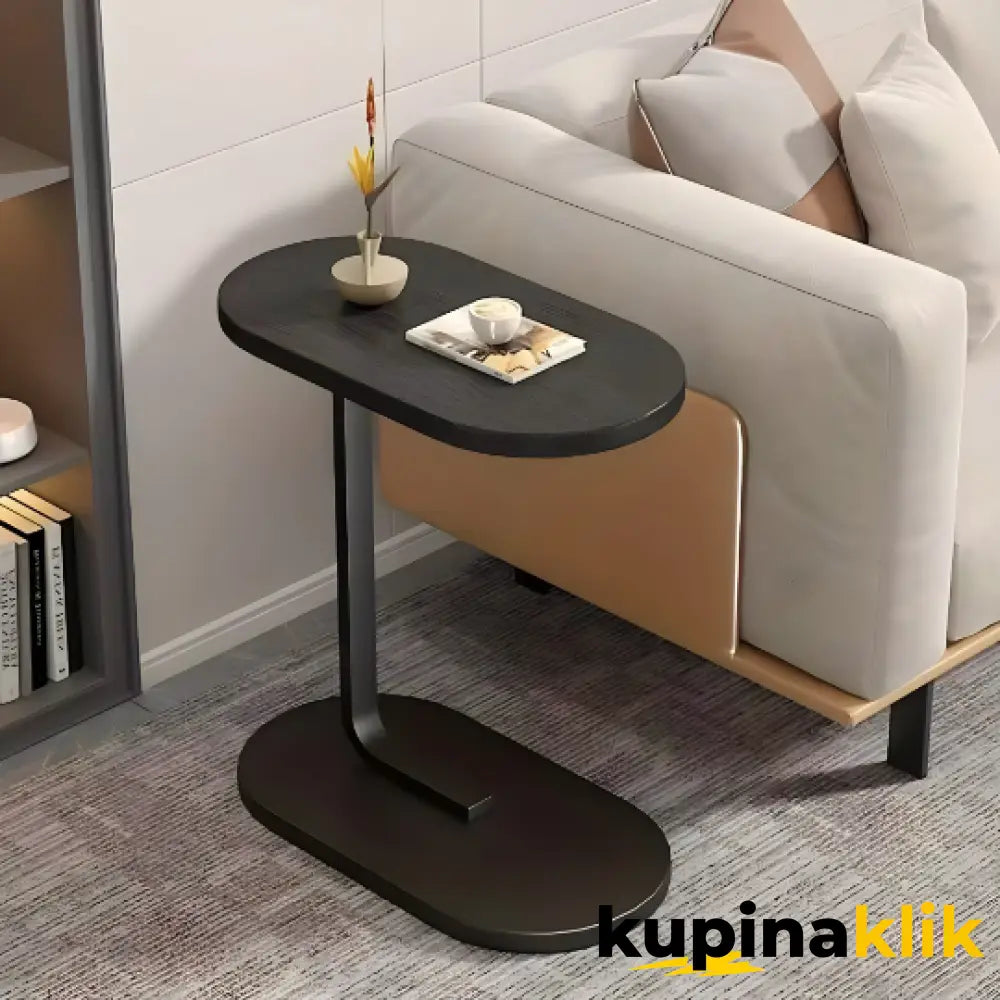Praktičan bočni stoćić za dnevnu i spavaću sobu Mat crna decor