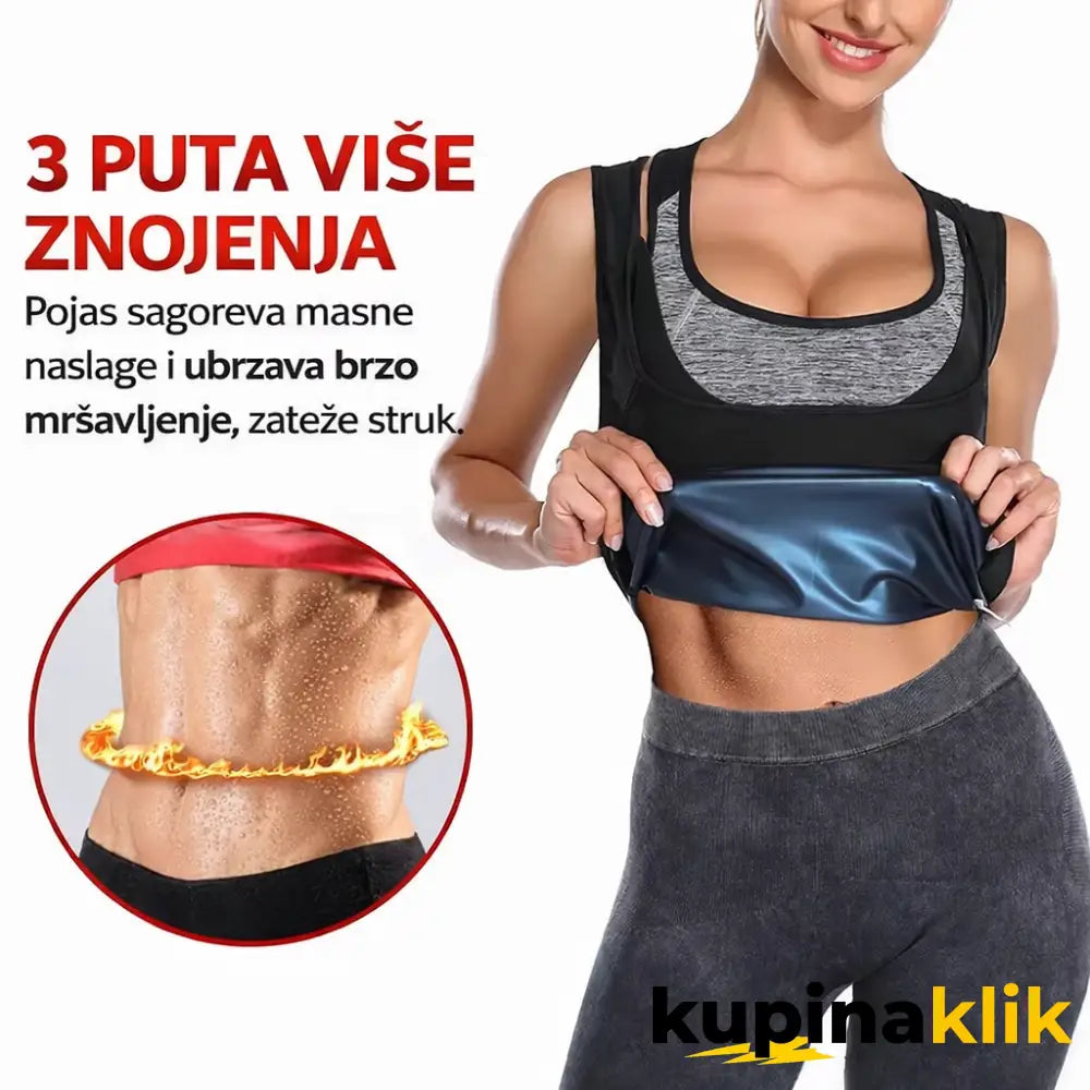 Prsluk Koji Topi Masti- Sauna Prsluk Crna / S/M