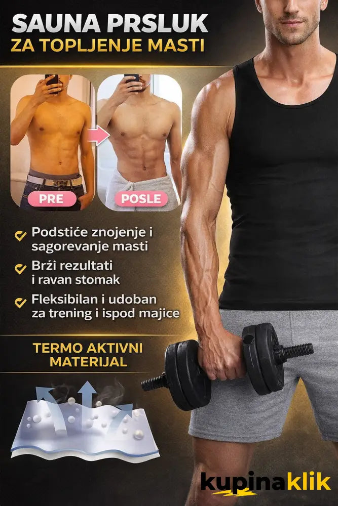 Sauna Prsluk za Topljenje masti- Muški