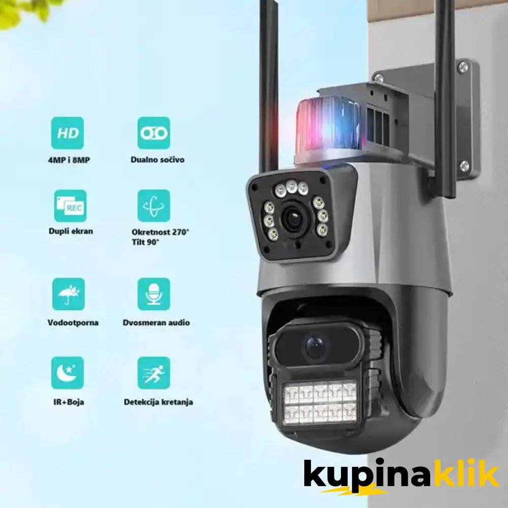 Sigurnosna Dual kamera za video nadzor sa AI detekcijom i noćnim senzorom