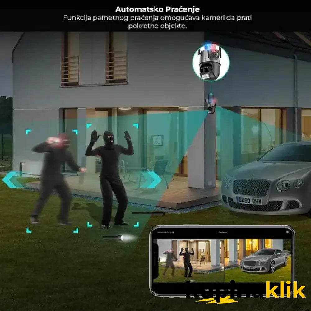 Sigurnosna Dual kamera za video nadzor sa AI detekcijom i noćnim senzorom