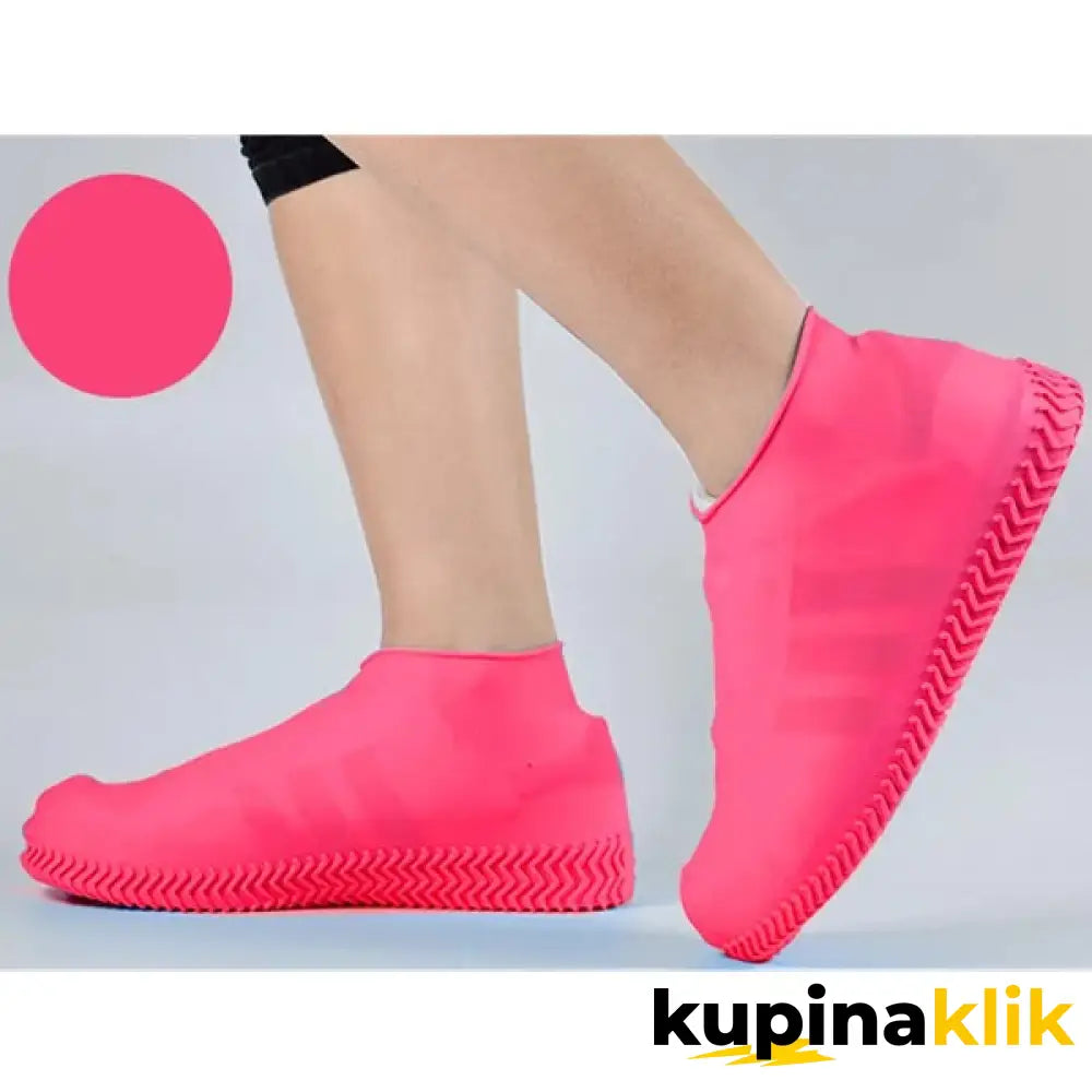 Silikonske vodootporne nazuvice za obuću - kaljače za kišu Pink