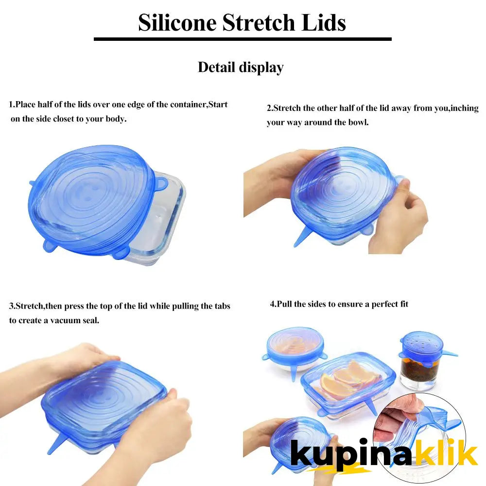 Silikonski Poklopci – Prilagodljivi Višekratni i Izdržljivi (1 + 1 Gratis) 12 Komada