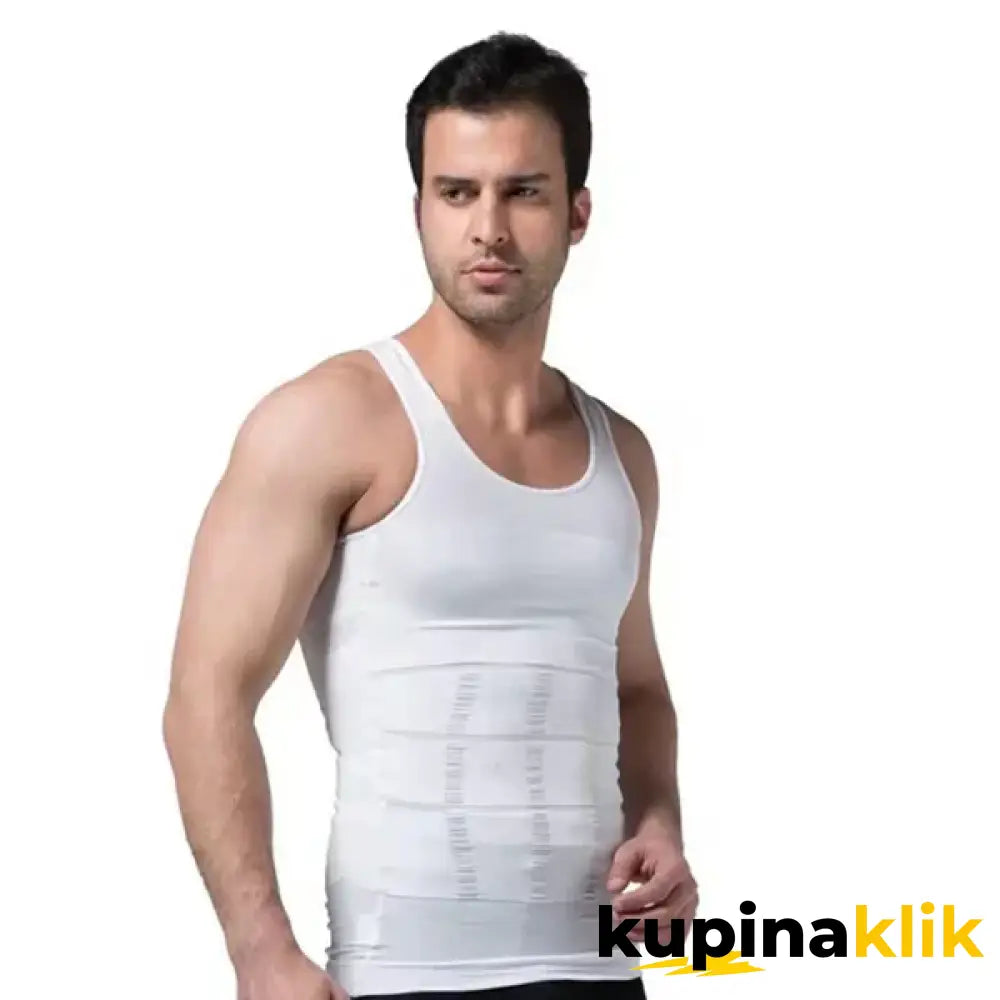 SlimLine - Kompresivna majica za savršen struk Bela / S
