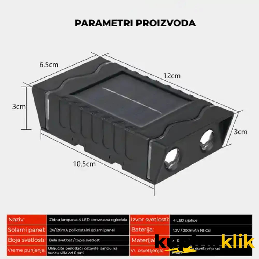 Solarne zidne lampe - 4 komada