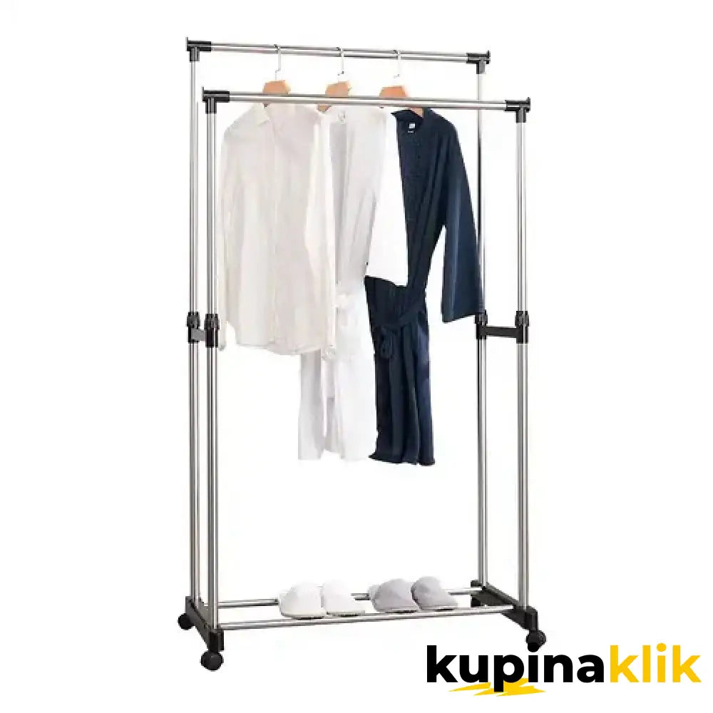 Stalak za odeću podesiv sa dve šipke