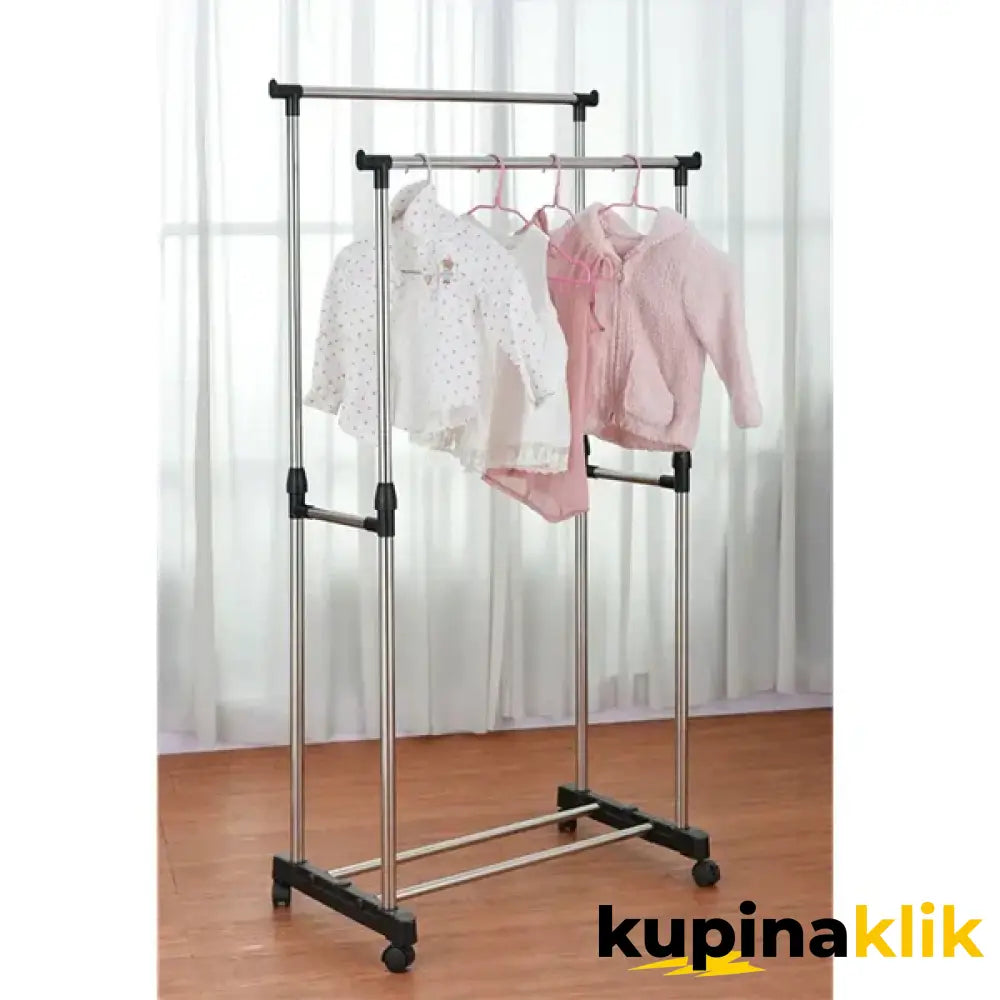 Stalak za odeću podesiv sa dve šipke