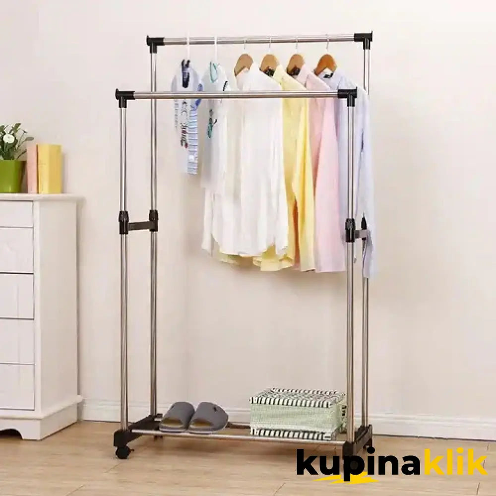 Stalak za odeću podesiv sa dve šipke