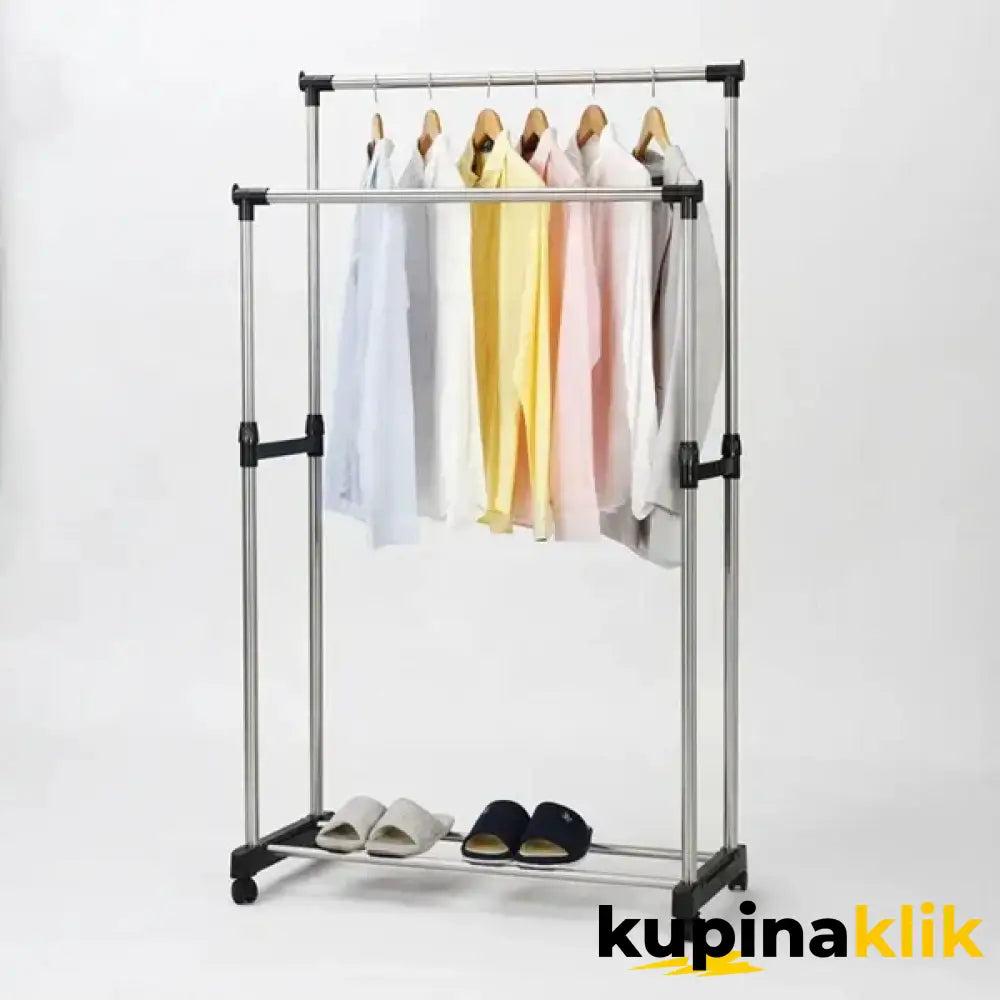 Stalak za odeću podesiv sa dve šipke