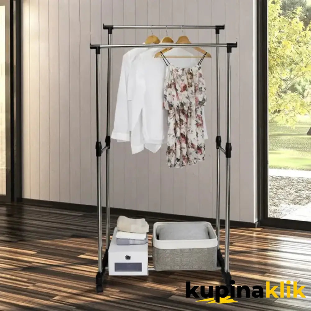 Stalak za odeću podesiv sa dve šipke