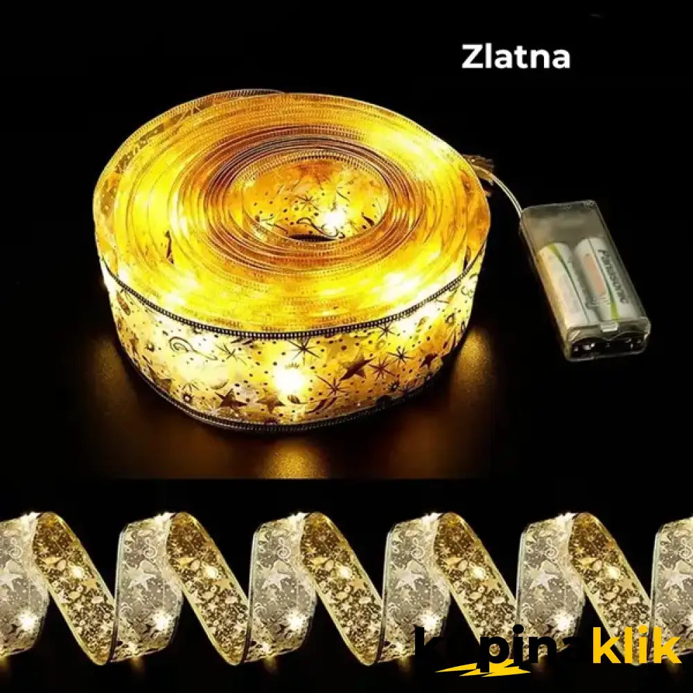 Svetleća novogodišnja traka 10 metara Srebrana