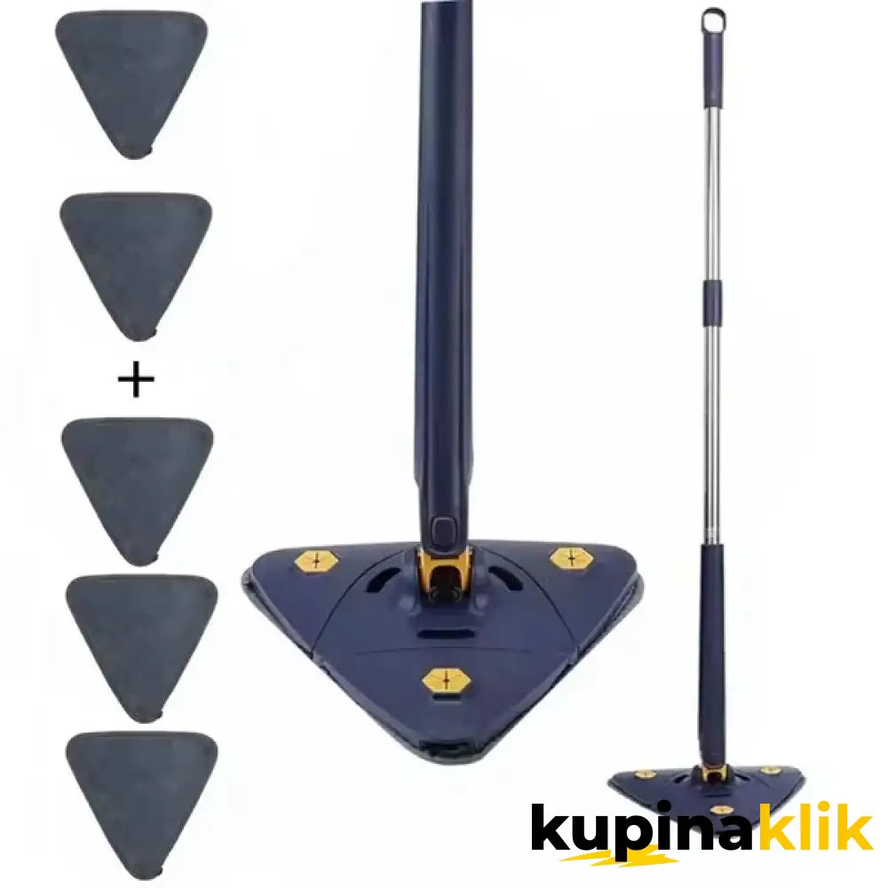 Trouglasti mop za čisćenje podova - Rotirajući mop 3 krpe