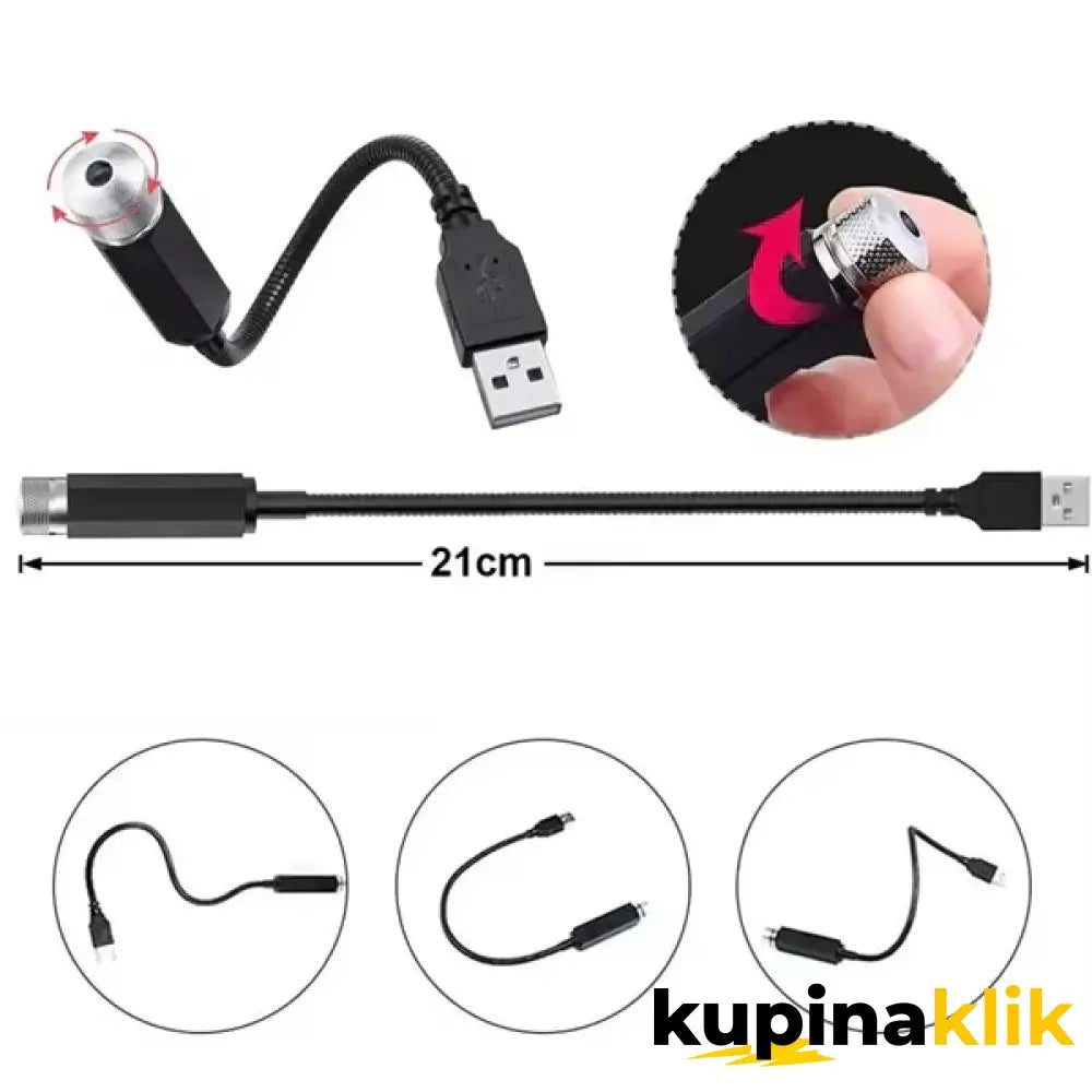 USB zvezdano nebo za auto